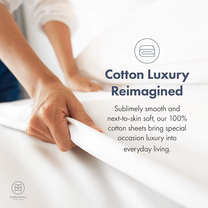 Threadmill 100% Cotton Sheets for Twin Size Bed - 600 Thread Count Twin Bed Sheets Set with 15” Deep Pocket - Damask Stripe Sateen Weave 3-Piece Bedding Set with Cooling Effect, Moonrock Grey