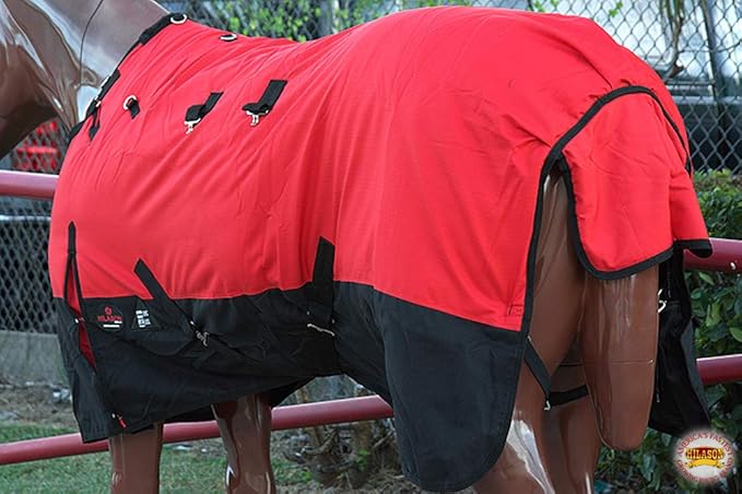 HILASON 1200D Winter Waterproof Poly Horse Turnout Blanket Belly Wrap Red | 69 in
