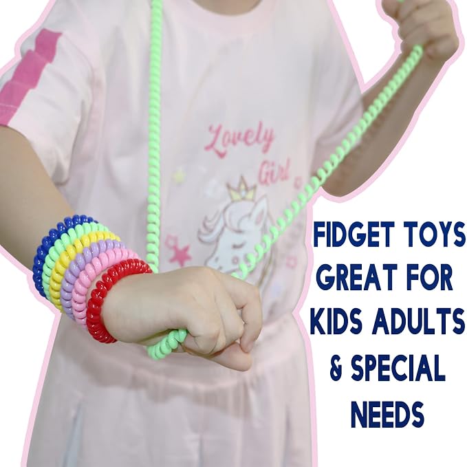 Sensory Chew Toys for Autistic Children, 12 Pack Stretch Chewing Necklaces Bracelets for Kids with Autism ADHD SPD, Stretch Stings Fidget Toys for Kids Toddlers Reduce Biting Stress and Anxiety
