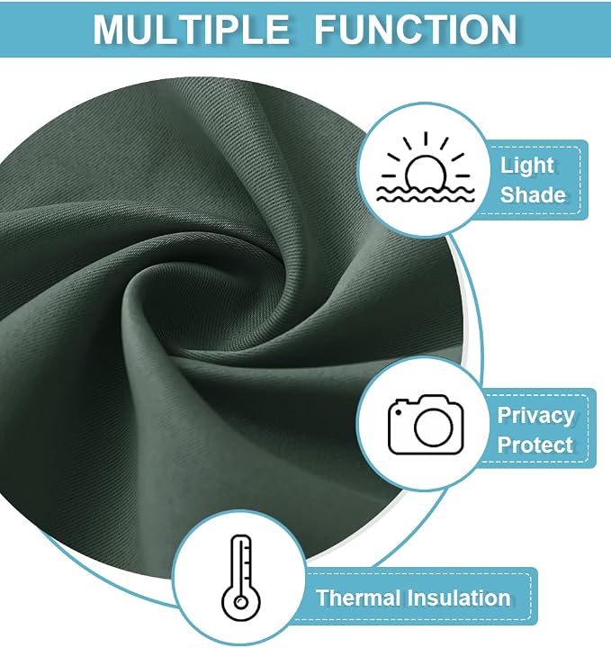 RYB HOME Blackout Curtains for Bedroom, Small Windows Shades Thermal Insulating