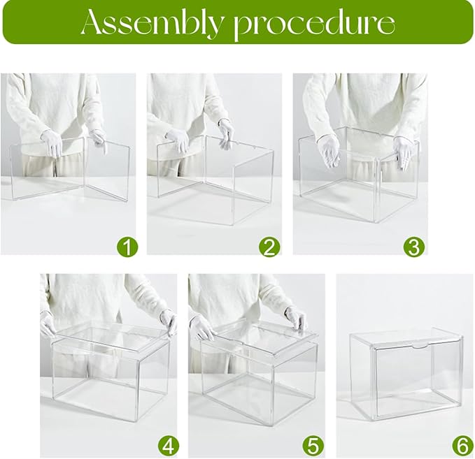 XX-Large Clear Boot & Shoe Display Case with Divider, 2 Pack