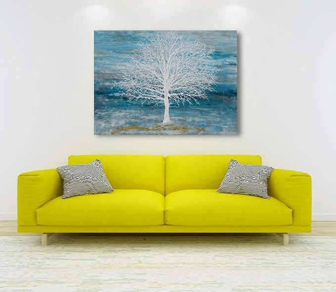 Yihui Arts Canvas Art Wall Decor, Modern Nature Teal Artwork Prints, Large Size