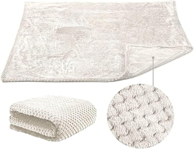 Pet Blanket Warm Soft Dog Blankets Washable Cat Throw Blankets Sofa Bed Couch Furniture Protector Cover for Small Medium Large Dogs Cats, White, 39" x 63"