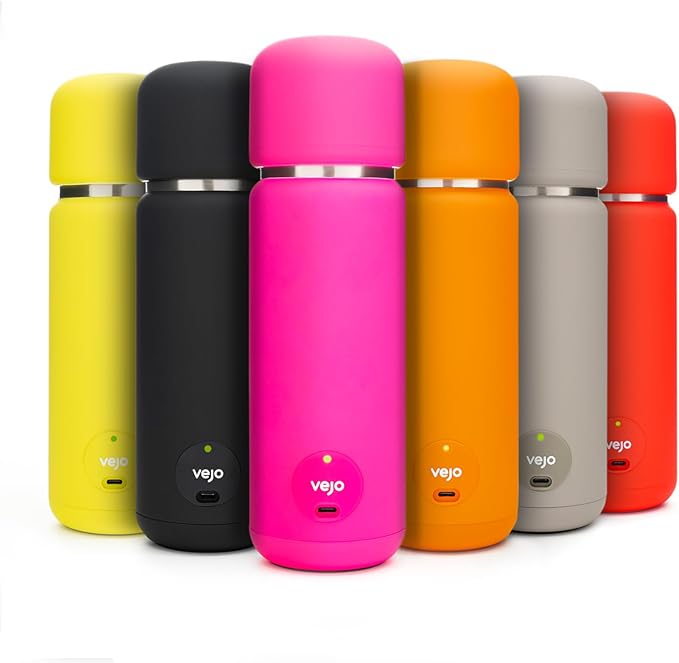 VEJO 12oz Electric Protein Shaker Bottle – USB Rechargeable Powder Mixer for Protein Shakes, Pre-Workout, Creatine | No Clumps, No Ball | 6-Blade Blending | BPA-Free | Gym Bag Travel Size | Neon Pink