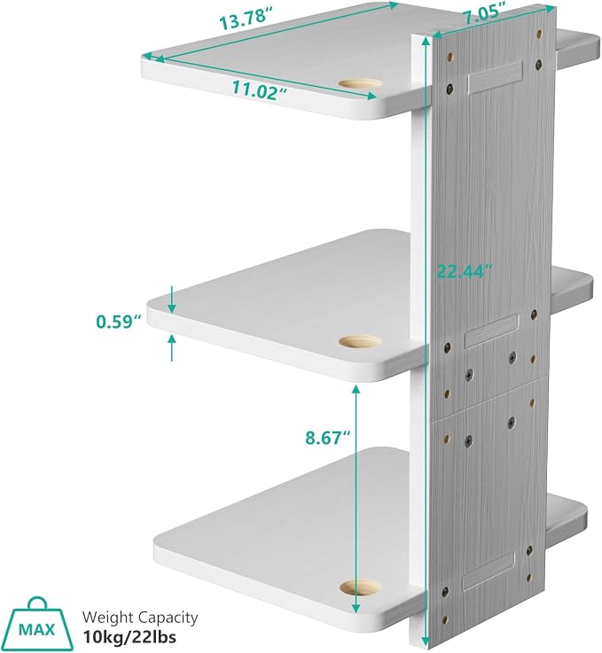 WALI Floating TV Shelf, 3 Tier Projector Shelf