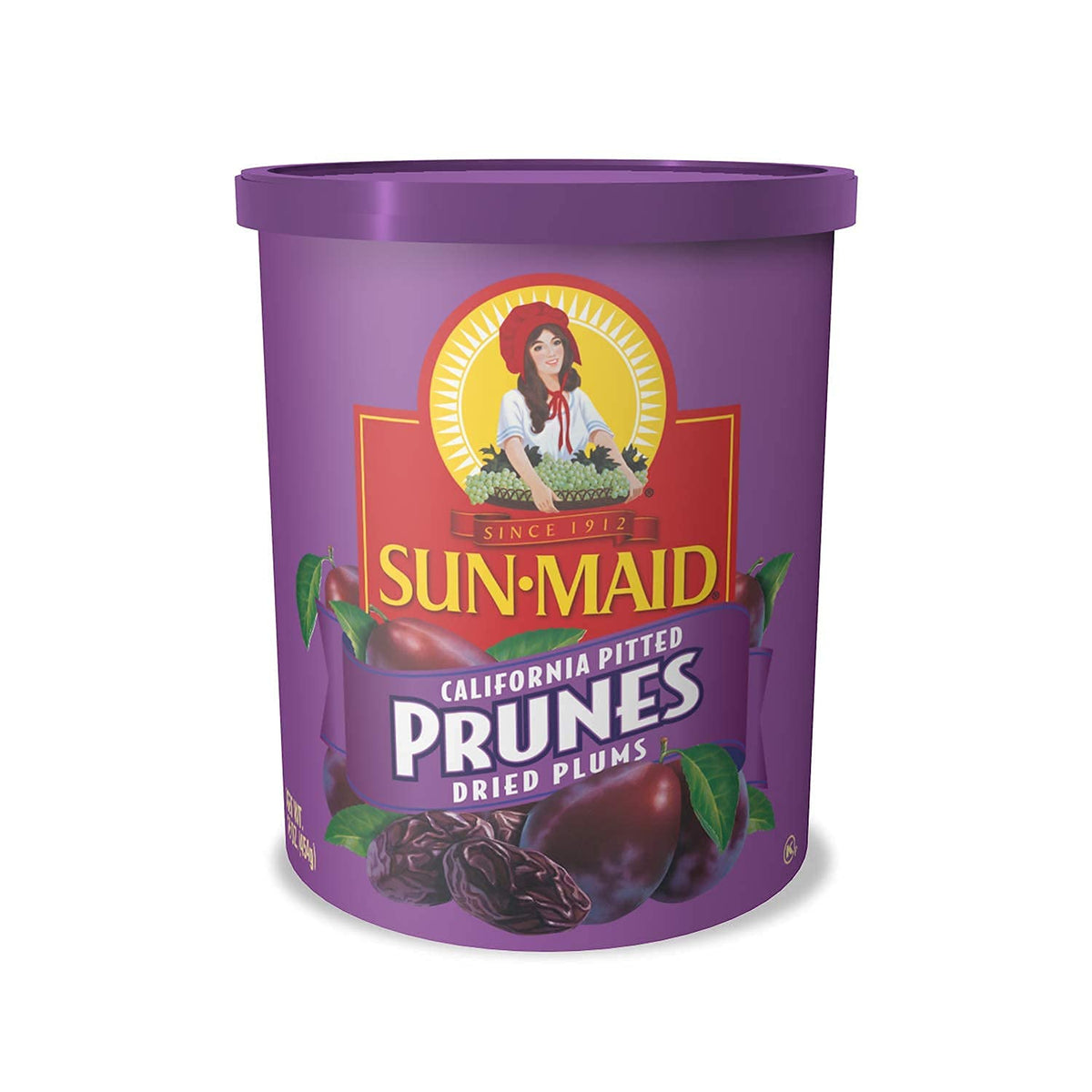 Sun-Maid California Sun-Dried Whole Pitted Prunes - (4 Pack) 7 oz Resealable Bag - Dried Plums - Dried Fruit Snack for Lunches, Snacks, and Natural Sweeteners