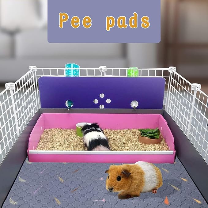 4Pcs Guinea Pig Cage Liners,Guinea Pig Fleece Cage Liners24''X48'' Super Absorbent Washable Pee Pads Reusable for Rabbit Hamster Chinchilla