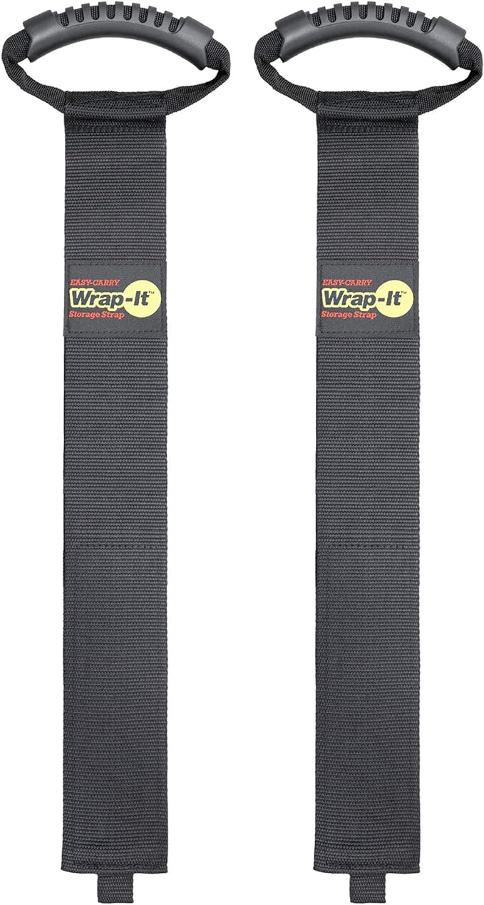 Easy-Carry Wrap-It Storage Straps - 36” (2-Pack) – Heavy-Duty Hook and Loop Cord Carrying Strap, Hanger, and Organizer with Handle for Pool Hoses, Garden Hoses, Cords, Cables and More