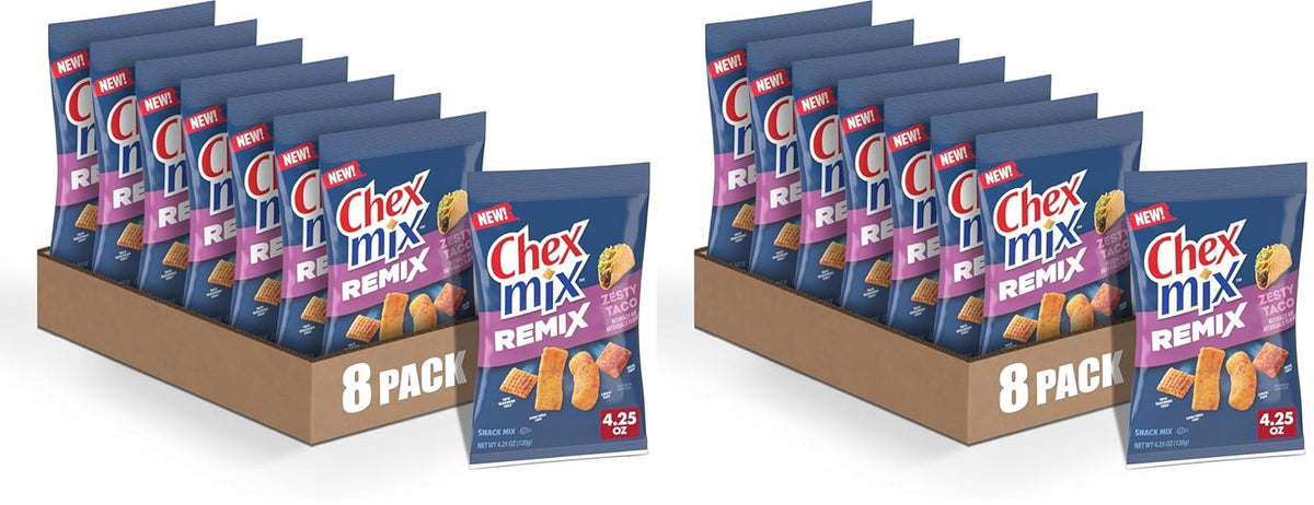 Chex Mix Remix Cheesy Pizza Snack Mix, Snack Bag, Family Size, 11 oz