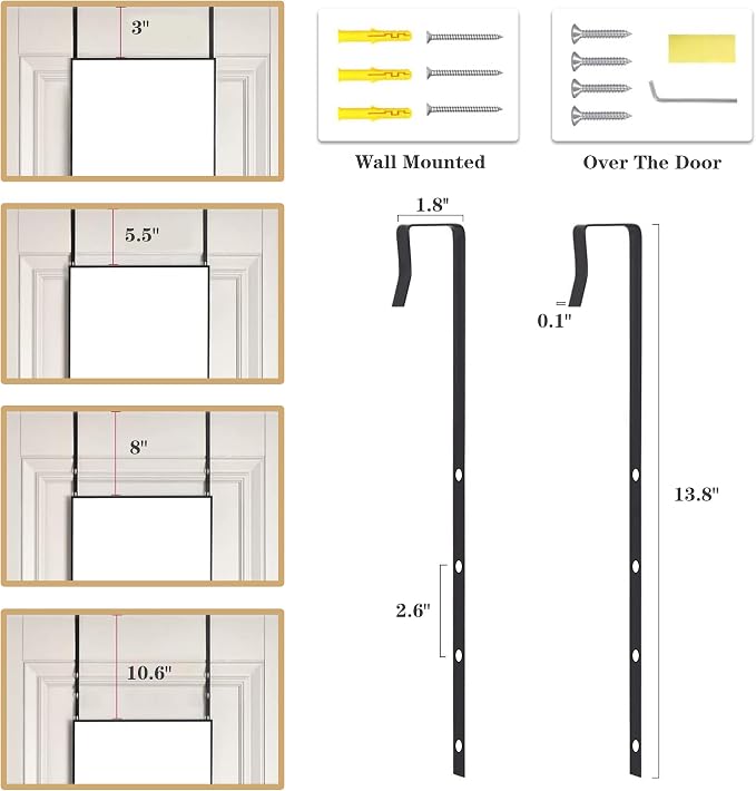 Full Length Door Mirror 14x48, Metal Frame