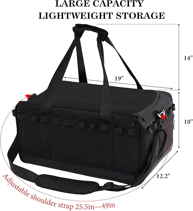 35L Multi-functional Duffle Bag, Waterproof Shoe & Picnic Camping Organizer, 3 Adjustable Dividers for Travel, Sports, GYM
