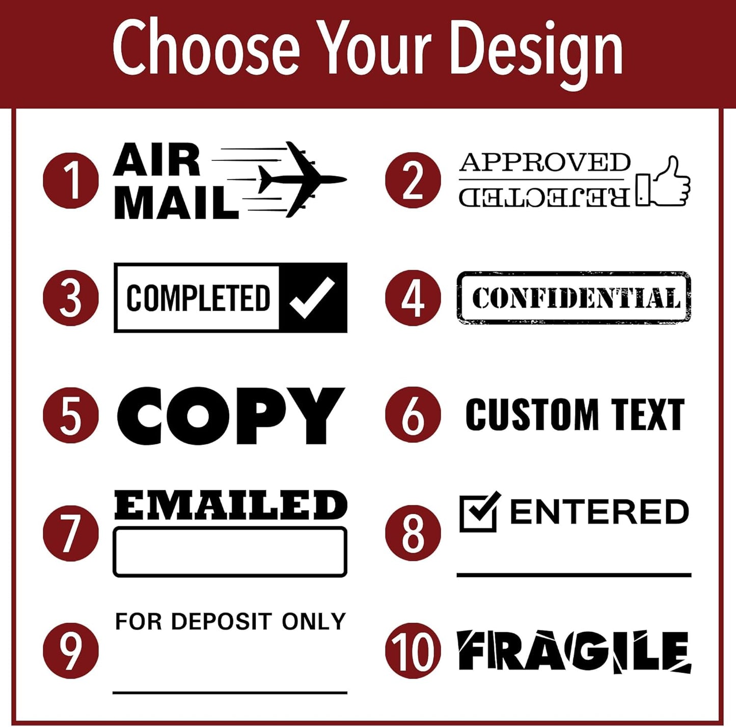 Emailed Office Stamp | 4 Different Sizes | 20 Designs | Multiple Color Options | Perfect for Quick Validation of Office Documents (Emailed, Medium)