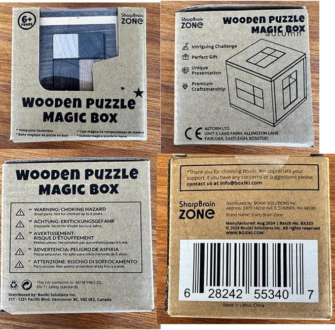 Sharp Brain Zone Wooden Puzzle Box – 3D Wooden Brain Teaser Puzzle with Secret Compartments | Handcrafted Natural Wood, STEM Educational Logic Game & Unique Gift for Puzzle Lovers