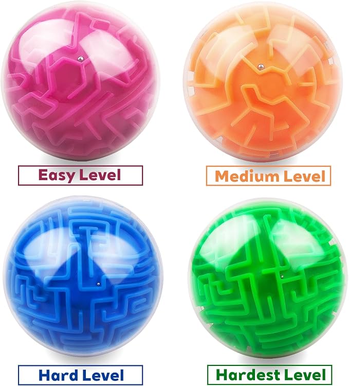 3D Memory Sequential Maze Ball, Puzzle Ball Toy, Brain Teasers for Kids 8-12 - Challenges Game Lover Balls Brain Teasers Game, Christmas Stocking Stuffers(Orange)