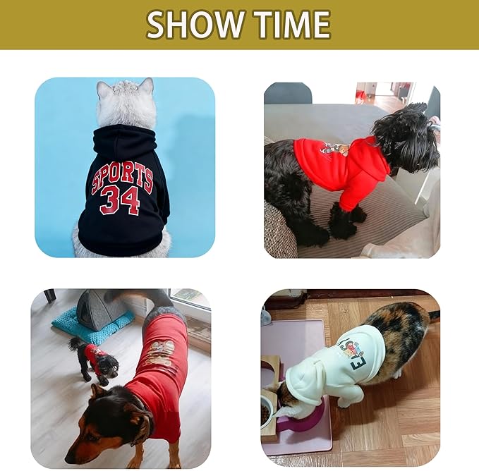 Custom Dog Hoodie, Personalized Sweatshirt with Photo Text Name Logo, Customized Hooded Sweater for Small Medium Large Dogs & Cats (Black, XX-Large)