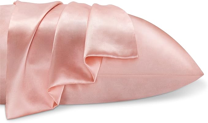 BEDELITE Satin Pillowcase for Hair and Skin, Super Soft and Cooling Similar to Silk Pillow Cases 2 Pack with Envelope Closure, Gift for Women Men(13"x18" Toddler Size, Coral)