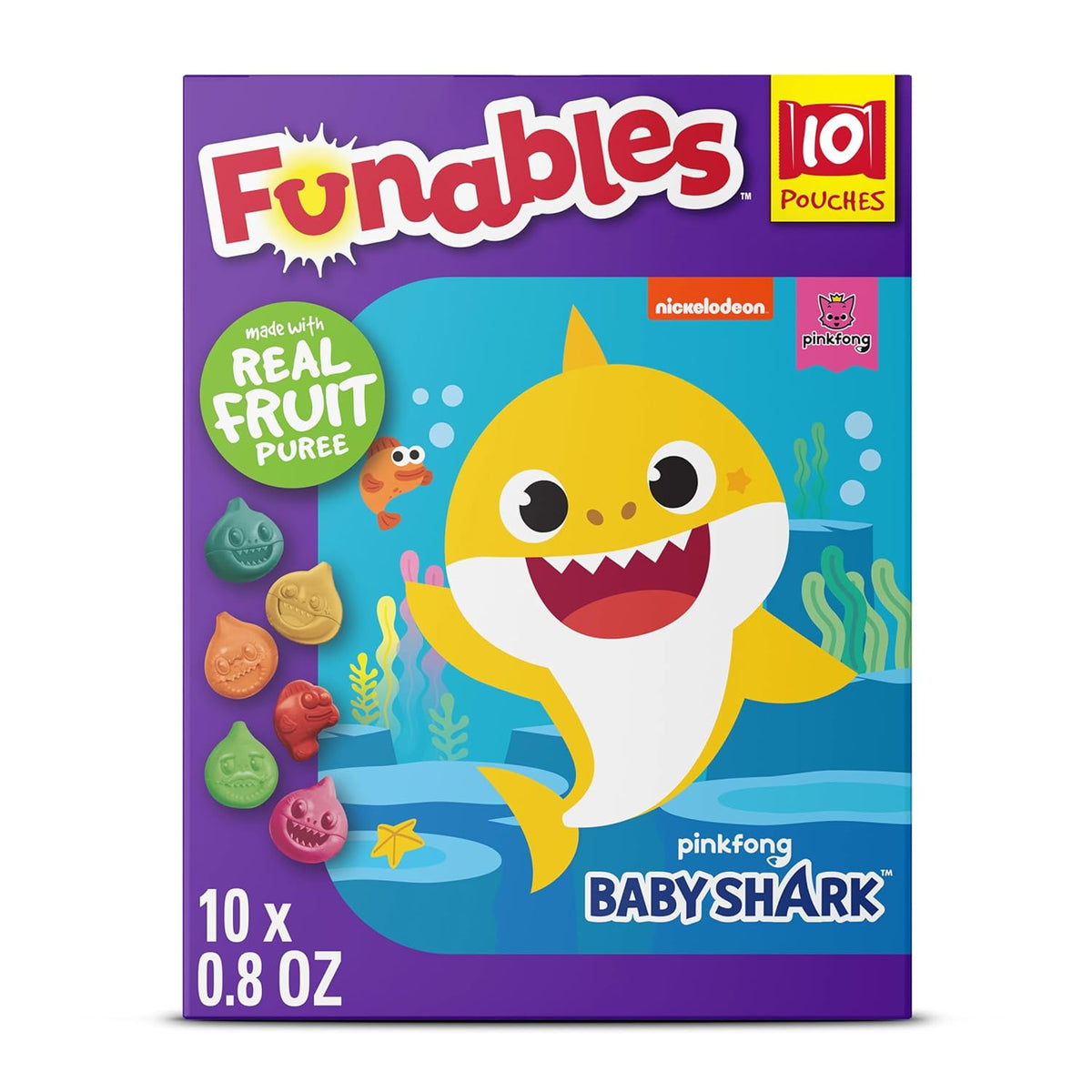 Funables Fruity Snacks, Super Mario, Assorted Fruit, Flavored Snacks, 0.8 oz 10 ct