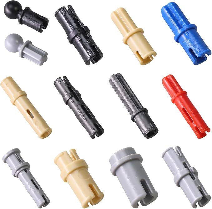 ASTEM Technic Parts Compatible With Technical Brick Shaft Pin Bolt 1300 Small Particle Technology Loose Parts EV3 Black Tight Friction