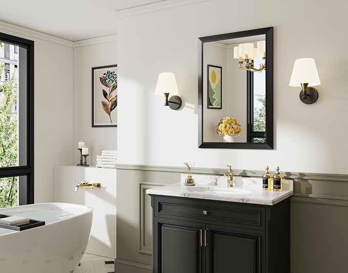 Briivue 24x36 Inch Black Bathroom Mirror