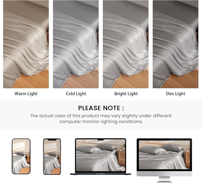 THXSILK 100% Pure Mulberry Silk Duvet Cover Set 3 Piece, 6A+ Grade Luxury Soft Bedding Silk Sheets for Hair and Skin, 1 Pcs Duvet/Quilt/Comforter Cover with 2 Zippered Pillowcases (Grey, Twin)