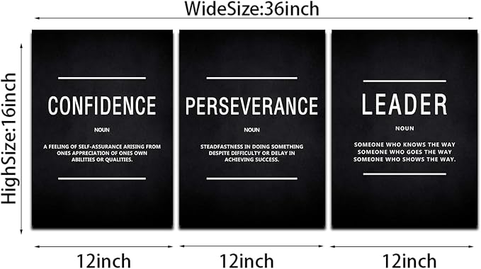 KAWAHONE Motivation Wall Poster Framed, Inspirational Leader Confidence