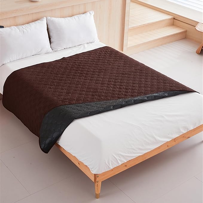 GIBZ Waterproof Dog Bed Blanket Cover Anti Slip Pet Furniture Protector Washable Large Washable Quilted Mat for Indoor, Coffee, 200x260cm