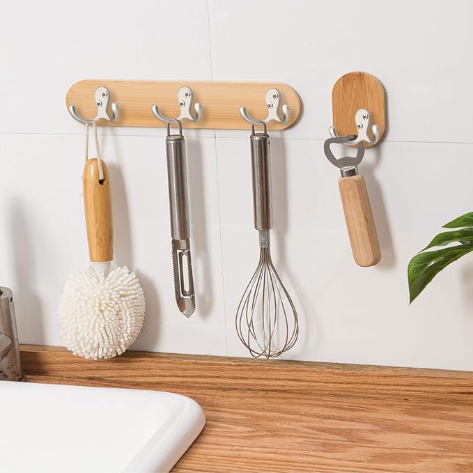 IBosins 16 Pack Heavy Duty Double Prong Coat Hooks Wall Mounted