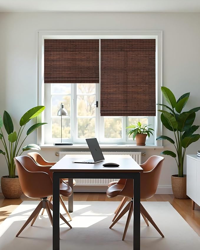 32''W X 72''H Cordless Bamboo Roman Shades