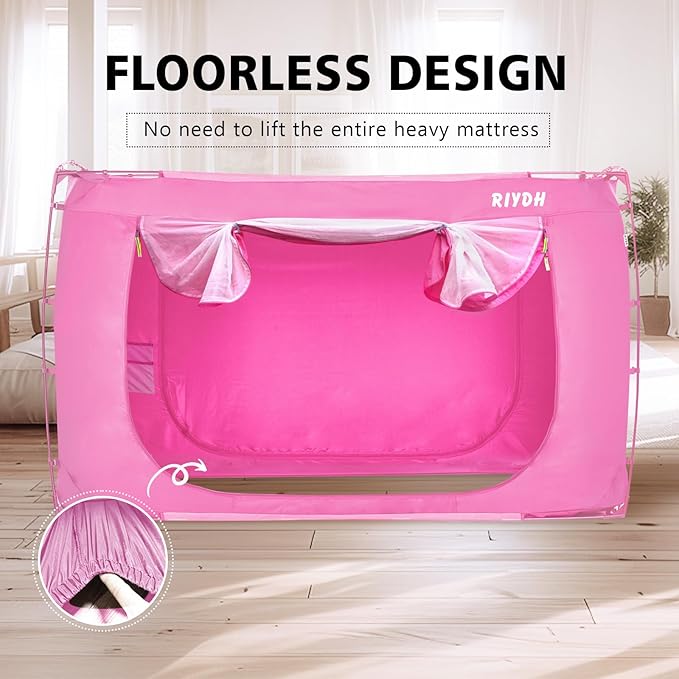 Bed Tent Bed Canopy Twin Size Tents for Adult and Kids- Original Design Portable Dream Tent Indoor Sleeping Tents 80% Blackout with 3 Doors Breathable Big Space Tents