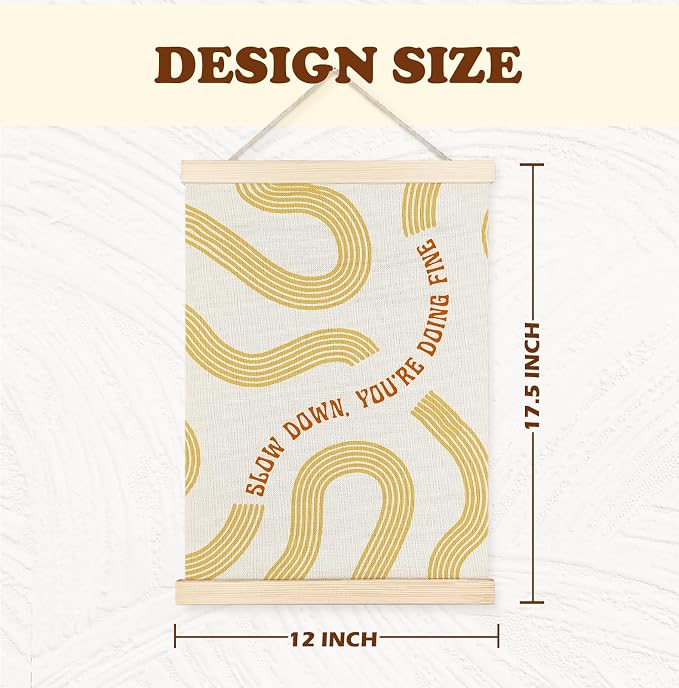 Yomisex Yellow Slow Down You're Doing Fine Inspirational Wall Art Poster