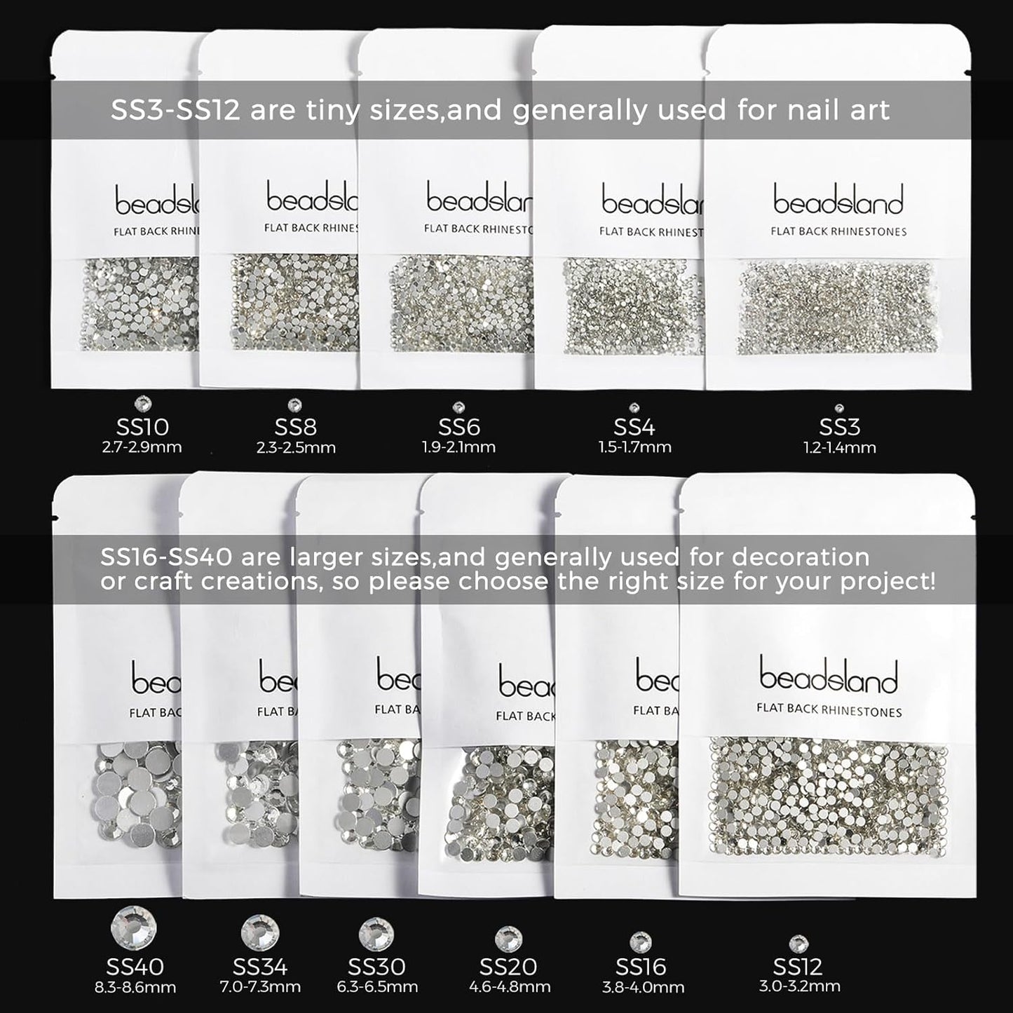 Beadsland 1440pcs Flat Back Crystal Rhinestones Round Gems for Nail Art and Craft Glue Fix, Purple Velvet,SS20,4.6-4.8mm