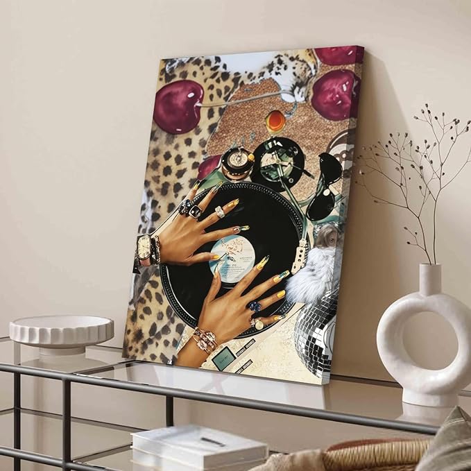 Fashion Cheetah Wall Art Set of 3 Leopard Wall Decor Pictures Lucky 8 Ball