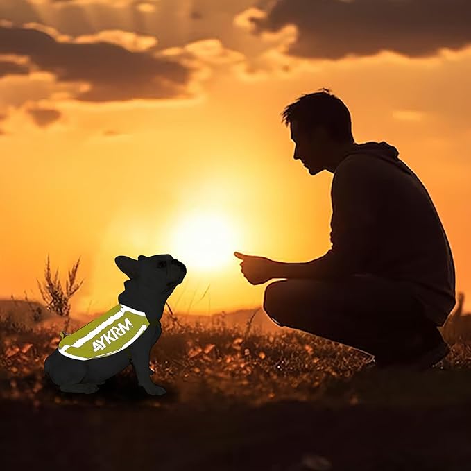 Custom Yellow Reflective Dog Vest for Large Breeds,High Visibility Dog Safety Vest Harness with Removable Bell Keep Safe from Hunting, Training & Cars Accidents