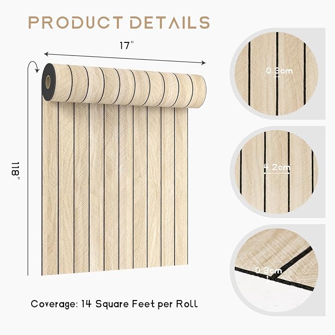 VEELIKE White Oak Wood Wall Panels Peel and Stick Foam Slat Wall Panel