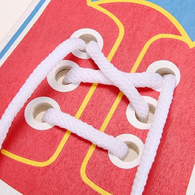 Red Shoe Tying Practice, Wooden Learn to Tie Your Own Shoes Threading Lacing Shoes Training Early Learning Kits, Threading Lacing Shoes Training Board Early Learning, Shoe Fasteners and Laces
