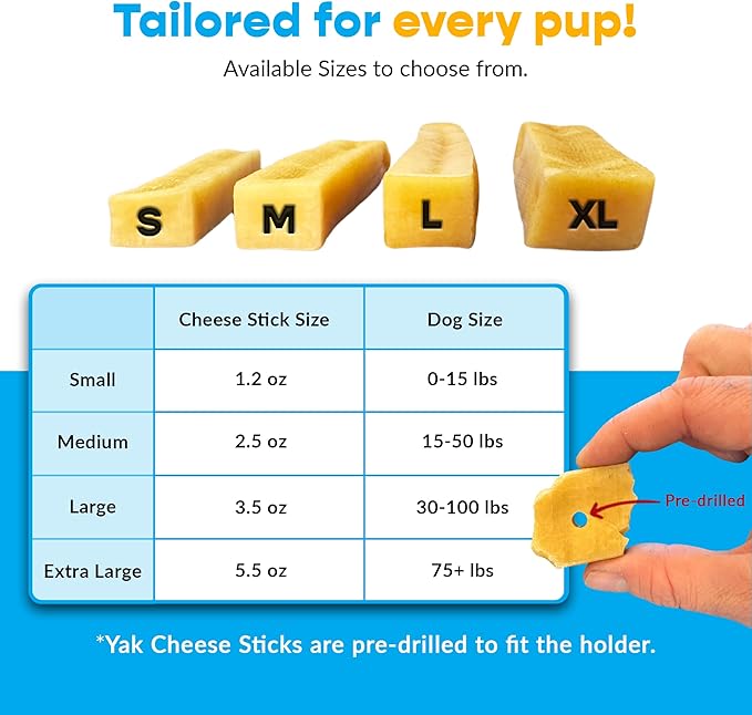 Yak Chew Holder Pack, Small (4 Pieces) - Includes Yak Cheese Holder for Safe, Secure and Smarter Chewing. Also a Bully Stick Holder Too!