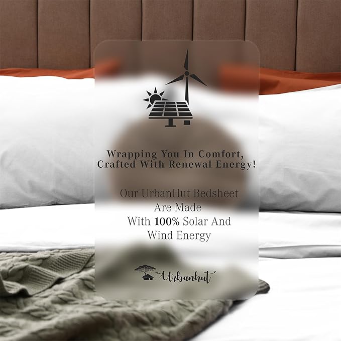 URBANHUT 1000 Thread Count Egyptian Cotton Sheets King Size, Long Staple Soft & Breathable, 4 Pc Bed Sheet Sets, Luxury Hotel Sateen Sheets Fits 16" Deep Pocket - White