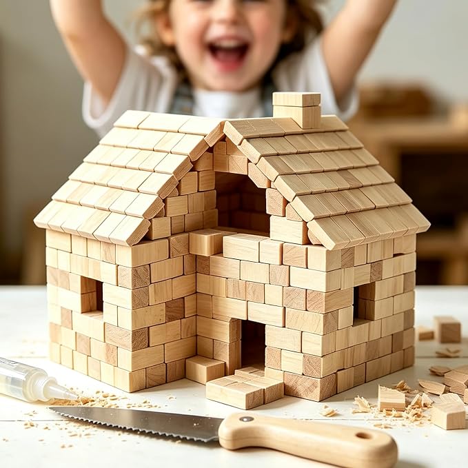 60Pcs Unfinished Wood Cubes,1Inch Wooden Blocks for Crafts | Blank Solid Wood Square Blocks for Painting, Craft Making, DIY,Building Model and Home Decor (60, 1 inch)