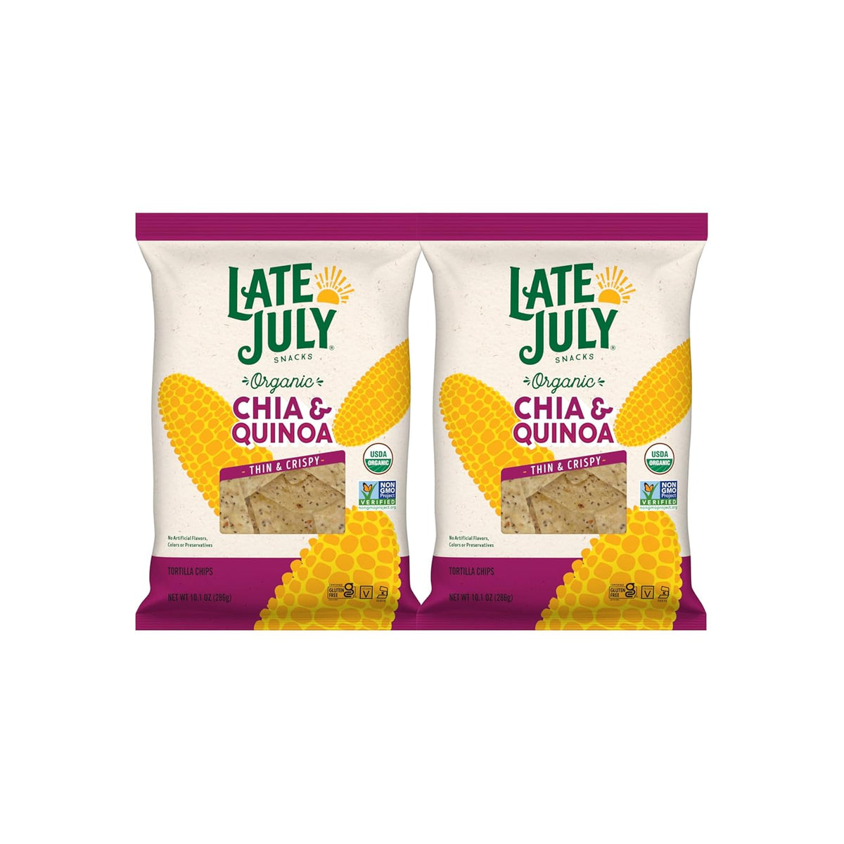 Late July Blue Corn Organic Tortilla Chips, 10.1 Oz Bag