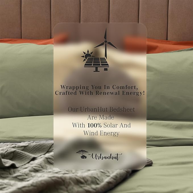 URBANHUT 1000 Thread Count Damask Striped California King Size Egyptian Cotton Sheets, Long Staple Soft & Breathable, 4 Pc Bed Sheet Sets, Luxury Hotel Sateen Sheets Fits 16" Deep Pocket - Sage