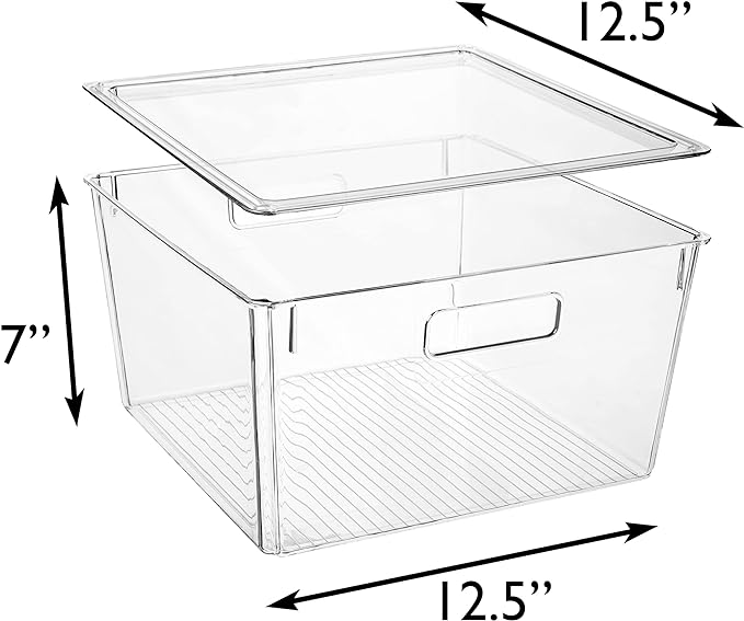 CLEARSPACE Plastic Storage Bins with Lids XL – Perfect Kitchen Organization or Pantry Storage – Fridge Organizer, Pantry Organization and Storage Bins, Cabinet Organizers
