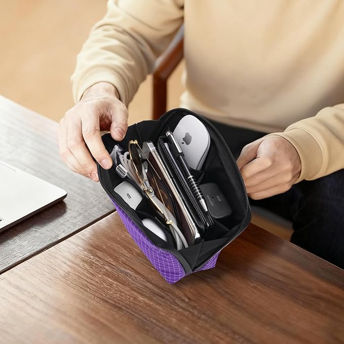 SIMTOP Cord Organizer Travel Small Tech Bag Pouch Case for Cords, Charger, Hard Drive, Power Bank – Water-Resistant Electronics Organizer, Small Portable Gadget Case for Travel