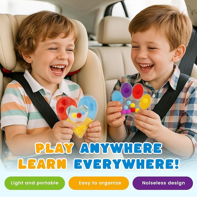 LovesTown 6PCS Color Sorting Toys, Sensory Fidget Toys for Kids Color Matching Game Travel Essenstial Birthday Gifts Goodie Bags (Pack of 2)