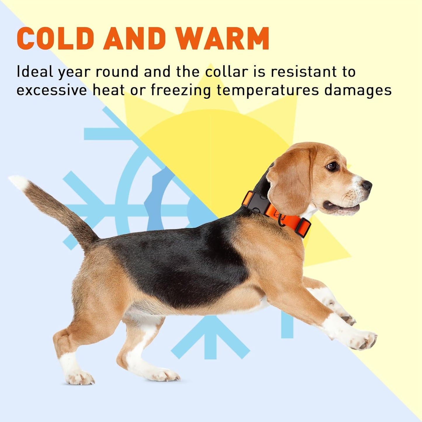 Dogline Biothane Waterproof Dog Collar with Quick Release Buckle Strong Coated Nylon Webbing with Odor- Proof for Easy Care Easy to Clean Fits Small Medium Large Dogs, Orange 5/8" W 9-14" L