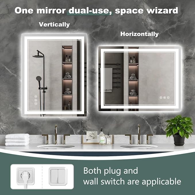 72x32 Inch LED Bathroom Mirror