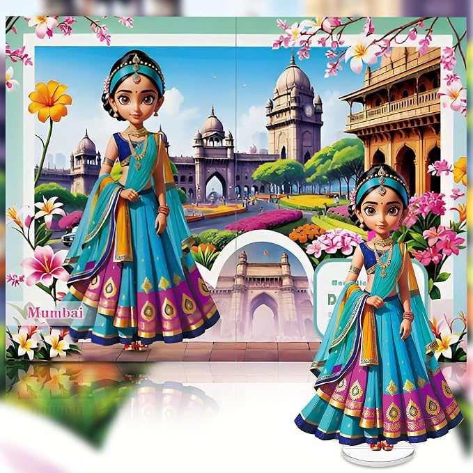 Magnetic Dress Up Dolls for Girls - Princess Magnet Paper Dolls Book with 3D City Buildings - Travel Car Trip Quiet Book Game Toys Easter Birthday Gifts for Kids Toddlers Ages 3 4 5 6 7(Style E)