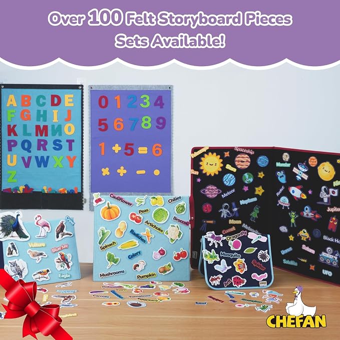 CHEFAN Felt Numbers for Kids, Board Pieces, Precut Story Pieces, Figures, Number Learning Toy for Counting, Math Counters for Preschool Kindergarten