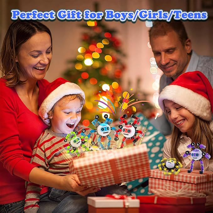 3 PCS Travel Toys Transformable Fidget Spinners Toys for Kids and Adults Sensory Toy for Boys Teens Stress Relief Autism ADHD Cool Road Trip Travel Essential Birthdays Gifts for Party Favors