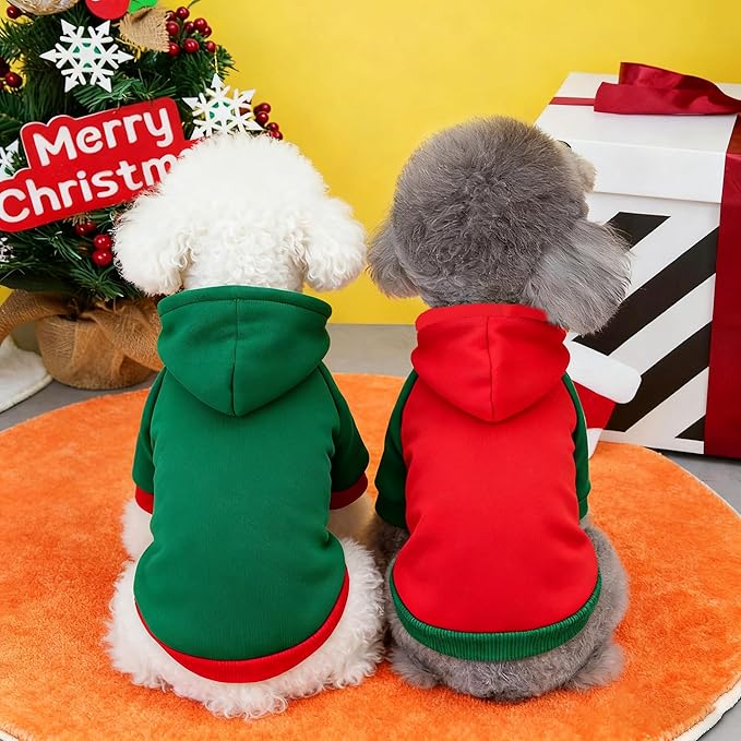 Custom Dog Hoodie, Personalized Sweatshirt with Photo Text Name Logo, Customized Hooded Sweater for Small Medium Large Dogs & Cats (Green + Red Border, Large)
