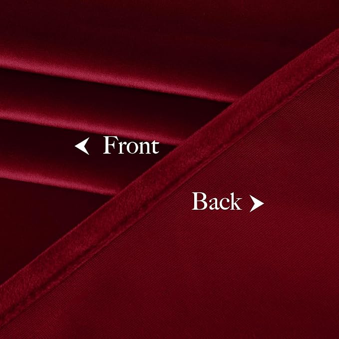 NICETOWN Christmas Red Velvet Curtains 90 inches Long 2 Panels Set, Thermal